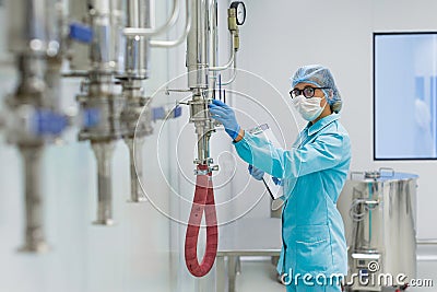 Blurry picture, scientist sets pressure Stock Photo