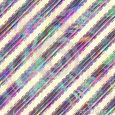 Blurry rainbow glitch artistic stripe texture background. Irregular bleeding watercolor tie dye seamless pattern. Ombre Stock Photo