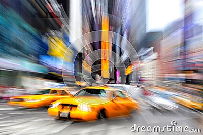 Blurry taxi new york Stock Photo