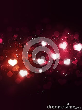 Blurry Valentines day Hearts Stock Photo