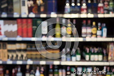 Blurry wine store Stock Photo