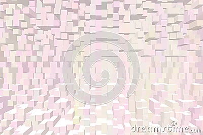 Blush pink squares cubes buildings Stock Photo