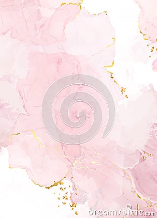 Blush pink watercolor fluid painting vector design card. Vector Illustration