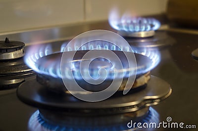 Blye gas flame Stock Photo