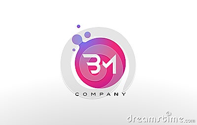 BM Letter Dots Logo Design with Creative Trendy Bubbles. Vector Illustration