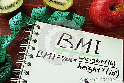 BMI body mass index English or imperial formula Stock Photo