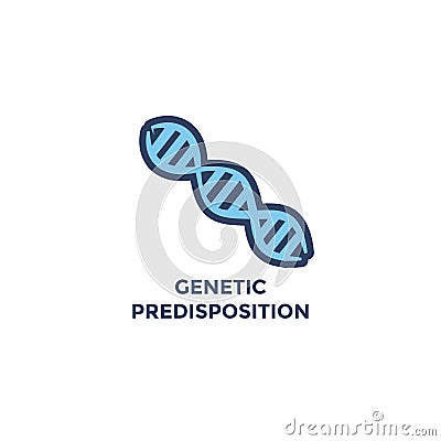 BMI - Body Mass Index Icon with DNA strand for Genetic Disposition - green and blue Vector Illustration