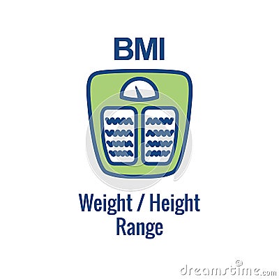 BMI / Body Mass Index Icon - image portraying weight balance Vector Illustration