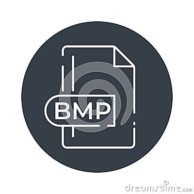 BMP File Format Icon. Bitmap image file extension filled icon Vector Illustration
