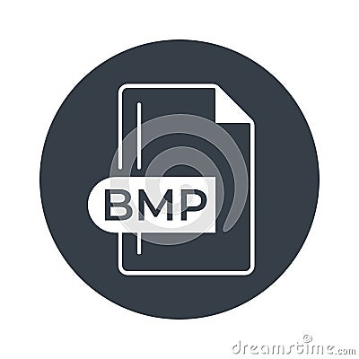 BMP File Format Icon. Bitmap image file extension filled icon Vector Illustration