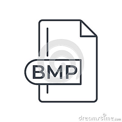 BMP File Format Icon. Bitmap image file extension line icon Vector Illustration