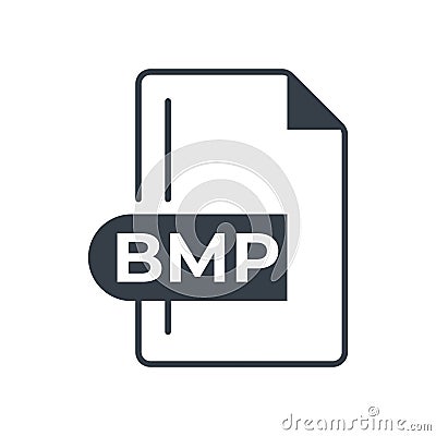 BMP File Format Icon. Bitmap image file extension line icon Vector Illustration