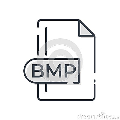 BMP File Format Icon. Bitmap image file extension line icon Vector Illustration