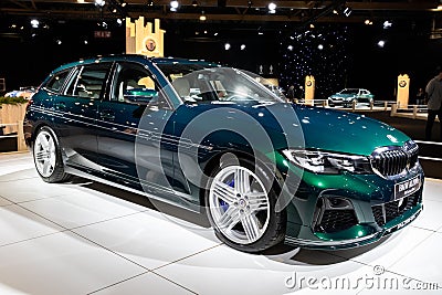 BMW Alpina B3 Touring Allrad model showcased at the Brussels Autosalon 2020 Motor Show. January 9, 2020 Editorial Stock Photo