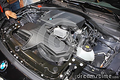 BMW car engine Editorial Stock Photo