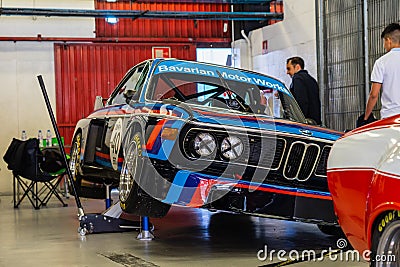 BMW 3.0 CSL in montjuic spirit Barcelona circuit car show Editorial Stock Photo