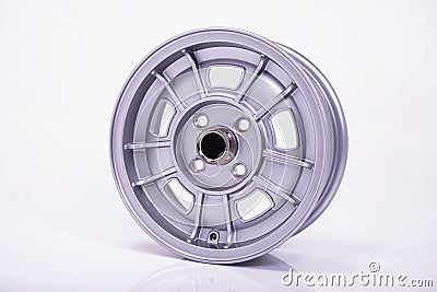 BMW e10 Cromodora FPS 13' silver wheel Stock Photo