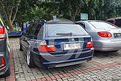BMW 318i E46 touring or station wagon on parking lot Editorial Stock Photo