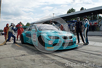BMW M3 refuelling in Monza Editorial Stock Photo