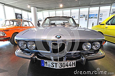 BMW 5 series classic sedan on display at BMW Museum Editorial Stock Photo