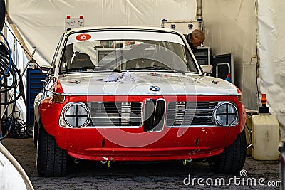 BMW 2002 TI in montjuic spirit Barcelona circuit car show Editorial Stock Photo