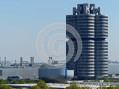 The BMW tower of the BMW museum to Munich in Germany. Editorial Stock Photo