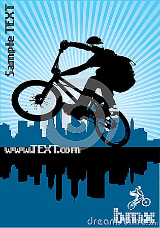 BMX cyclist Vector Illustration