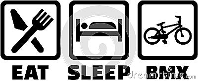 BMX - Eat sleep icons Vector Illustration