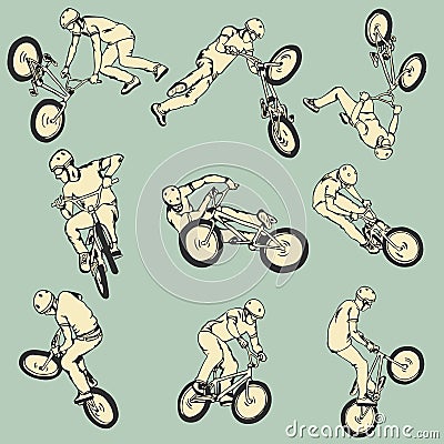 BMX Free style sport collection Vector Illustration
