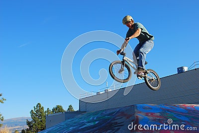 BMX jump Stock Photo