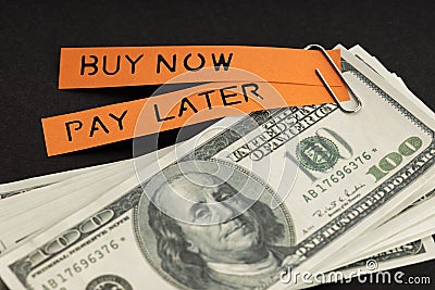 BNPL or Buy Now Pay Later concept Stock Photo