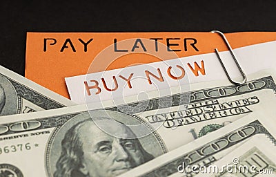 BNPL or Buy Now Pay Later concept Stock Photo