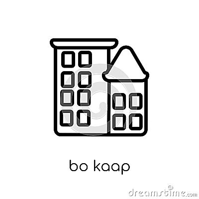 bo kaap icon. Trendy modern flat linear vector bo kaap icon on w Vector Illustration