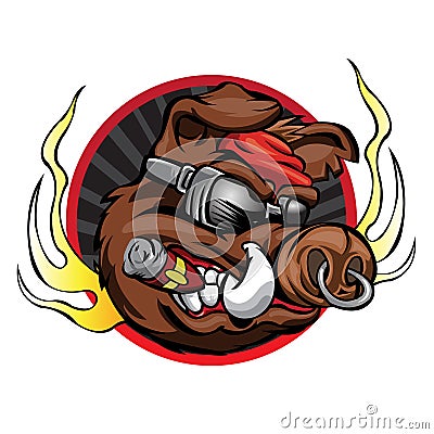 Boar head for sport team mascot Vector Illustration