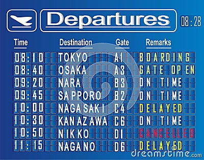 Departures cities of China Stock Photo