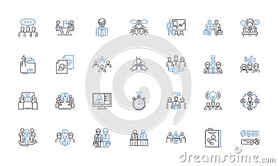 Board assembly line icons collection. Soldering, Compnts, Circuitry, Assembly, PCB, SMT, Through-hole vector and linear Vector Illustration