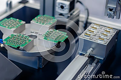 Board and connector production Stock Photo