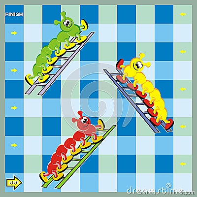 Board game, centipede and ladders, vector icon Vector Illustration