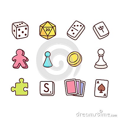Board game icons Vector Illustration