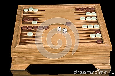 Board game set up and being played with dice Stock Photo