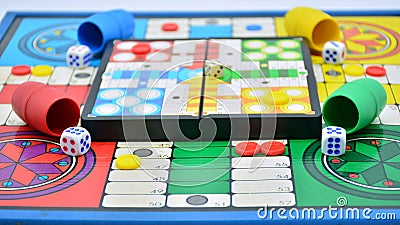 Board games, gambling and strategy on white background Stock Photo