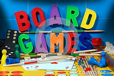 Board Games with Magnetic Letters Stock Photo