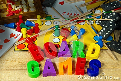 Board Games with Magnetic Letters Stock Photo