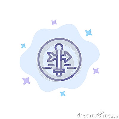 Board, Guide, Map, Map Pointer, Travel Blue Icon on Abstract Cloud Background Vector Illustration