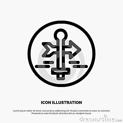 Board, Guide, Map, Map Pointer, Travel Line Icon Vector Vector Illustration