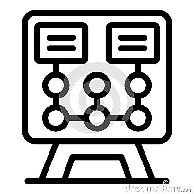 Board key point icon outline vector. Main check Vector Illustration