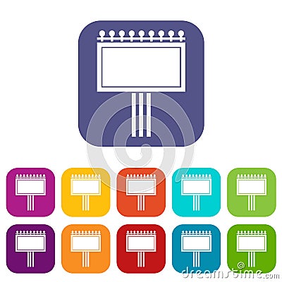 Board for statistics icons set Vector Illustration