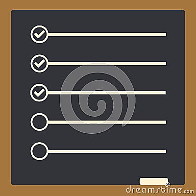 Board with to do list. Lines with check boxes. checklist for not Vector Illustration