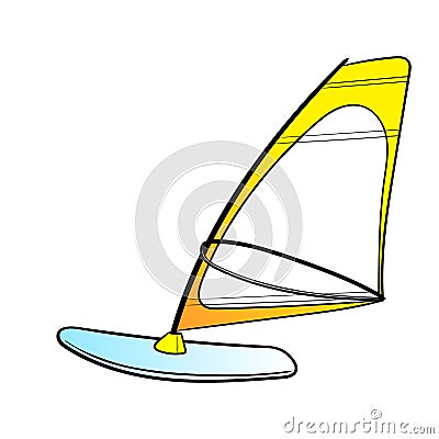Board Windsurfing vector. Beach. Summer. Summertime. vect0r illustration Stock Photo