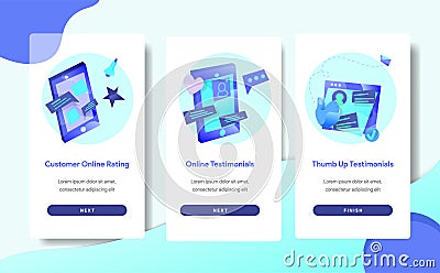 on boarding mobile app Customer Online Rating Vector Illustration